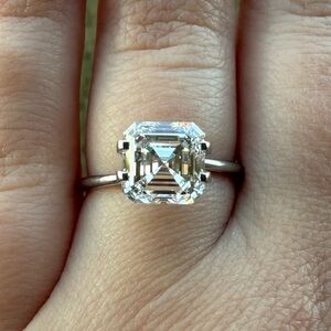 2.96 carat Asscher cut Loose Diamond Lab Grown IGI Certified for Engagement Ring